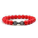 Fitness Charm Bracelet Set: Stylish Natural Stone Beads