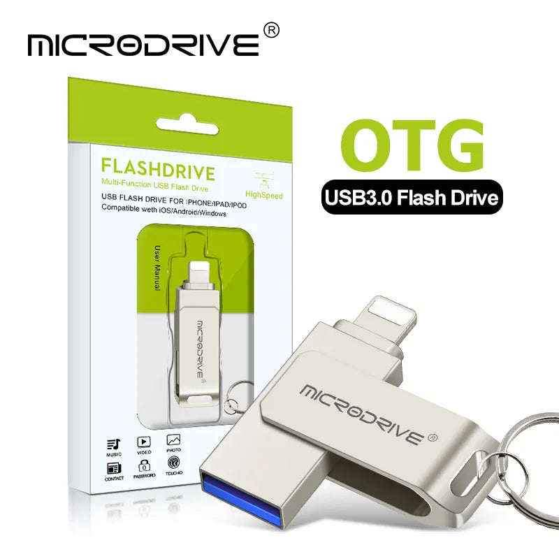 3.0 Flash Drive for iPhone: Fast Data Transfer with Dual Interface  ourlum.com Silver 64GB 