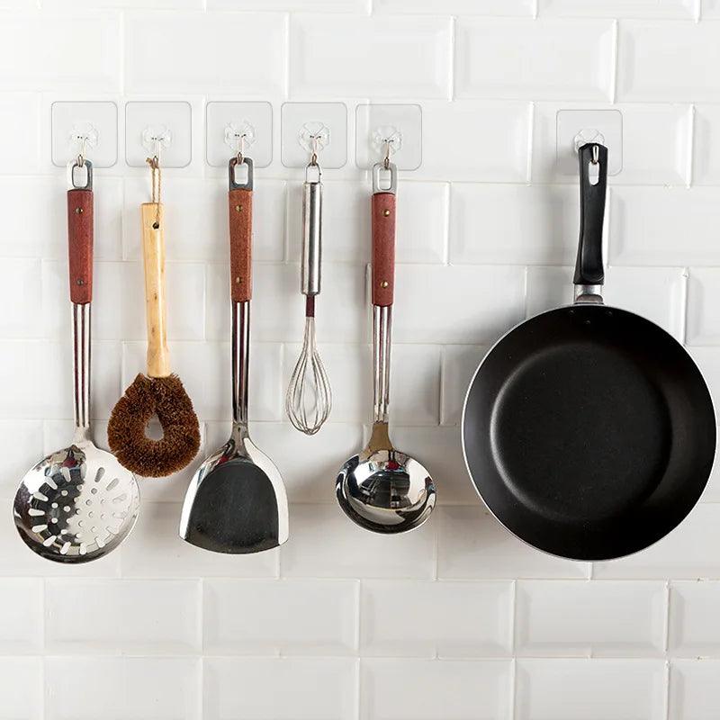 Transparent Heavy Duty Adhesive Hooks: Kitchen & Bathroom Hangers  ourlum.com   