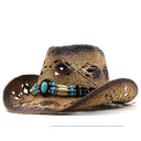 New Summer Khaki Paint Spraying Lafite Straw Cowboy Hat