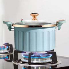 8L Korean Enamel Micro Pressure Soup Pot - Non-Stick Stewing & Boiling Pot with Double Ear Handles