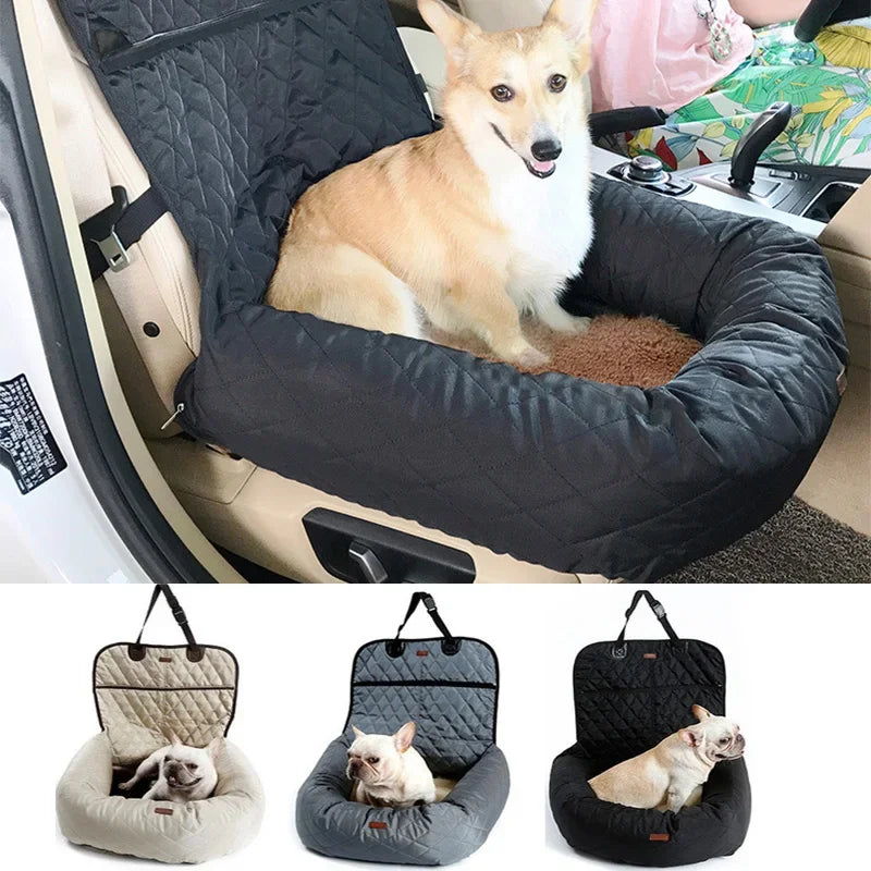 Dog Carrier Car Seat Pad: Stylish Waterproof Travel Bag Basket  ourlum.com   