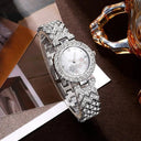 Rhinestone Quartz Women's Hip Hop Watch Set Elegant Jewelry