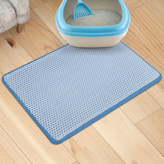 Cat Litter Mat: Waterproof Double Layer Foldable Trapping Carpet Bed Pads