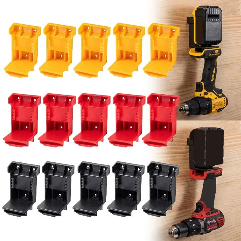 5PCS Wall-Mount Tool Holder for Dewalt & Milwaukee 18V/20V Battery Organization