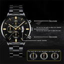 Men's Stainless Steel Calendar Quartz Watch Elegant Timepiece