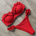 Bandeau Bikini Swimwear Women Sexy Thong Ruffle Set 2021