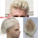 Premium Grey Lace Front Hairpiece for Men Natural Look