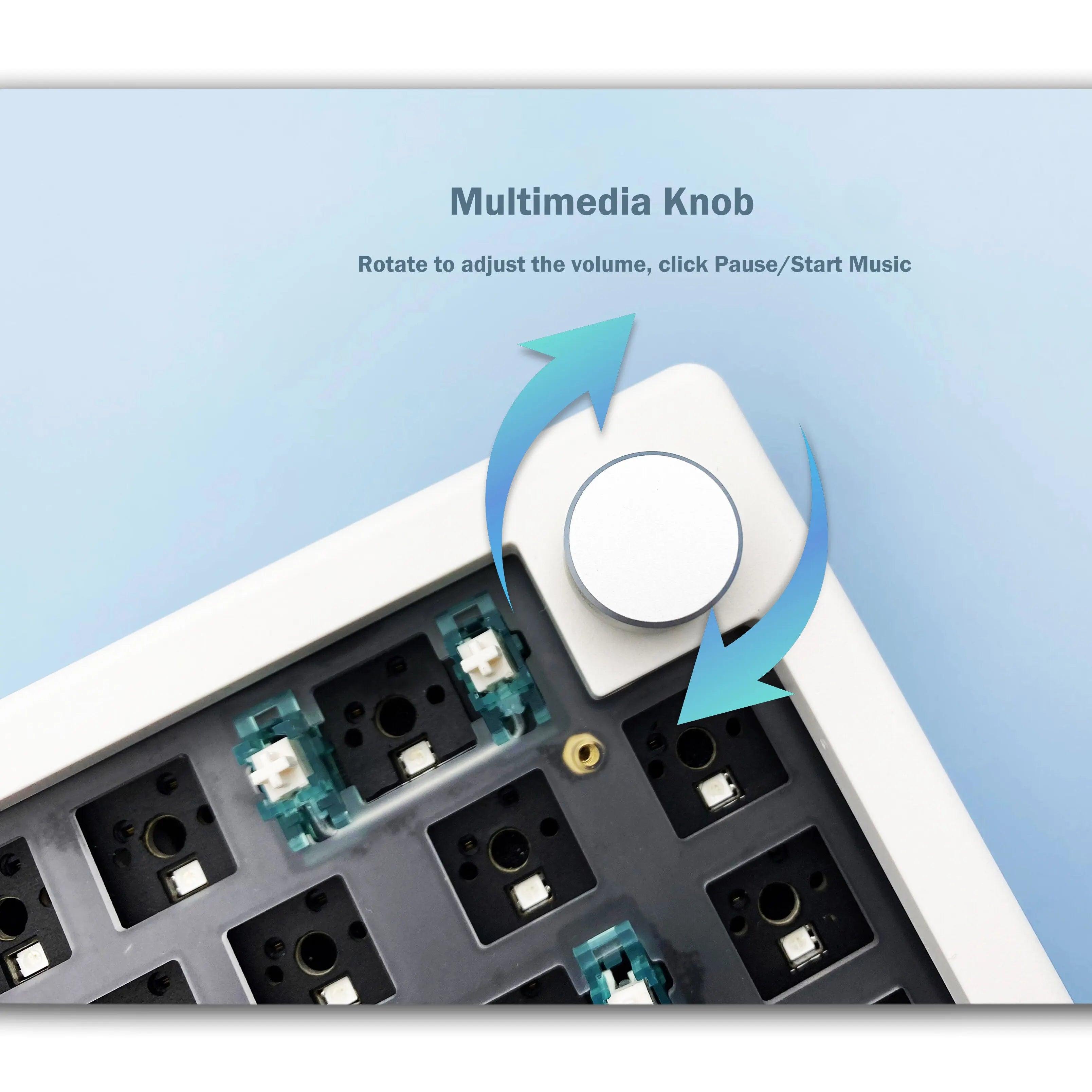 Customizable Wireless RGB Mechanical Keyboard Kit: Hot-swappable Bluetooth Typing Solution  ourlum.com   