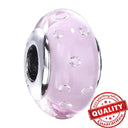 Colorful Heart Murano Glass Charm - Sterling Silver Pandora Jewelry Piece  ourlum.com LLZ016-PK  