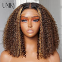 Ombre Curly Lace Front Bob Wig 100% Remy Human Hair