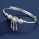 Dreamcatcher Charm Bracelet Elegant Silver Cuff for Women