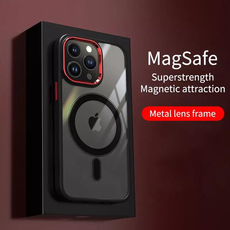 Luxury Clear Magnetic Phone Case for iPhone - Wireless Charging & Shockproof Cover  ourlum.com   