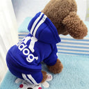 Small Dog Autumn Winter Warm Cotton Coat Jacket Outfit  ourlum.com Navy XS 