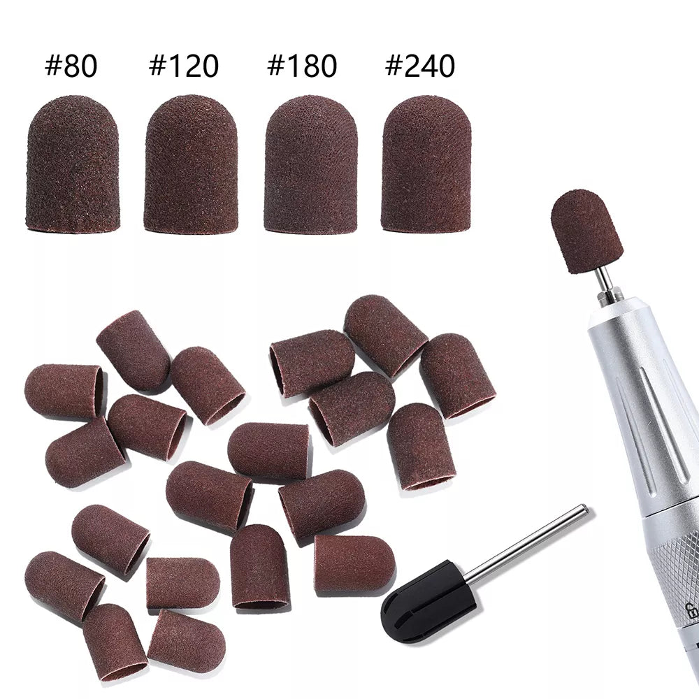 TP Sanding Bands Block Caps Purple Grit #80/120/180 Sanding Caps Electric Nail Drill Bit for Manicure Pedicure Milling Accessory  ourlum.com   