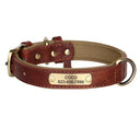 Custom Engraved Leather Dog Collar & Leash Set for Pitbulls  ourlum.com Brown XS 