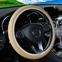 PU Leather Embossed Steering Wheel Cover for 14.5-15 Inches