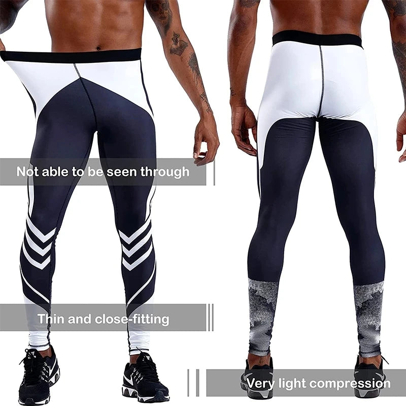 Men's Compression Running Leggings Quick-Dry Sport Tights for Gym and Training