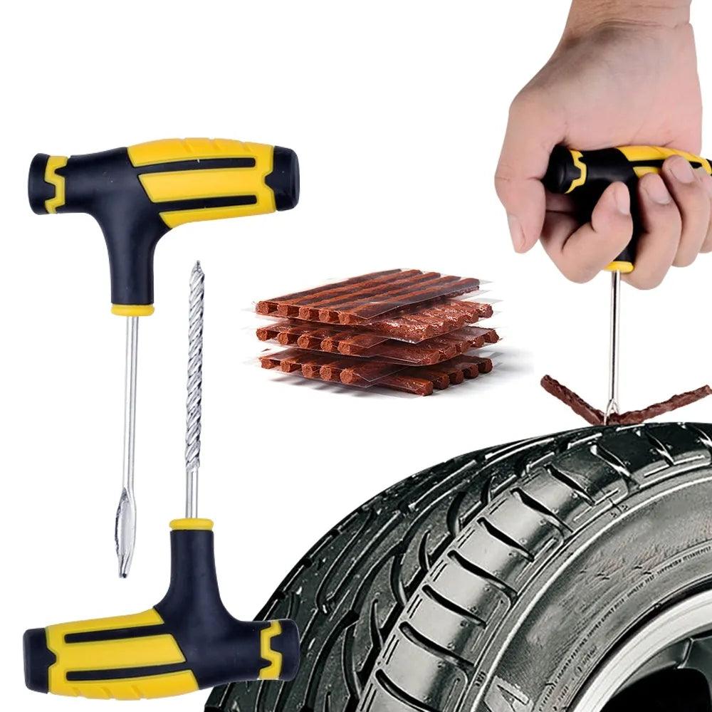 Complete Car Tire Repair Kit for Trucks and Motorcycles with Tubeless Tyre Puncture Repair Tools  ourlum.com   
