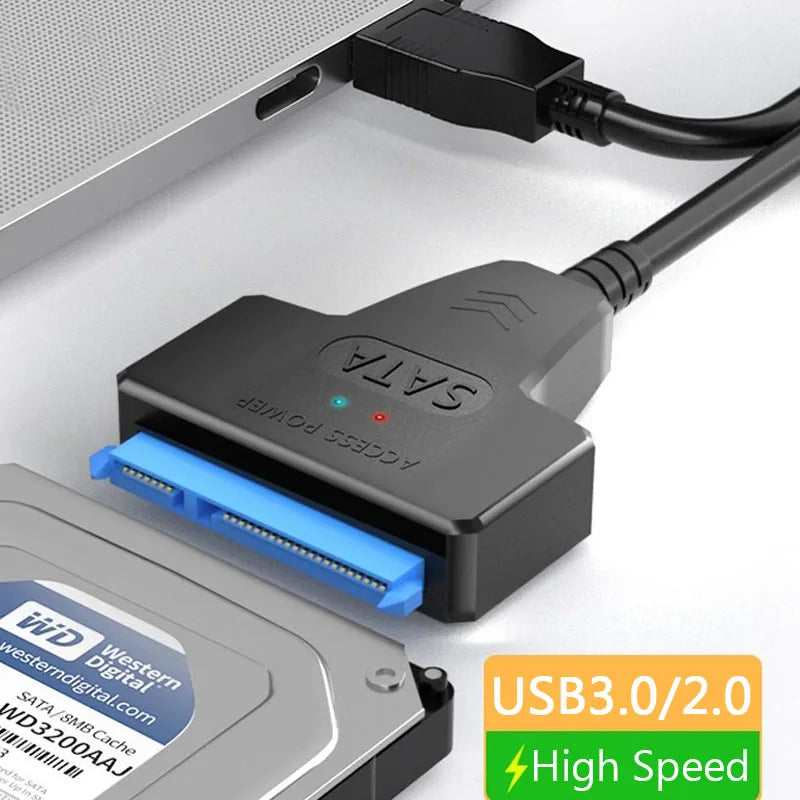 High-Speed SATA to USB Cable for HDD SSD Data Transfer - Lightning-Fast Connections