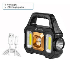 High Power LED Flashlight: Solar Camping Work Light with USB Charging