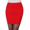 High Waist Elastic Pleated Skirt for Office Ladies Chic Summer