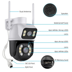 4K PTZ Wifi Security Camera with AI Human Detection and Night Vision