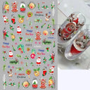 Festive Santa & Snowman Nail Art Stickers for Manicures