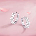 Starlight Elegance Silver Star Stud Earrings Dazzling Zircon Design