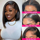 Premium Brazilian Human Hair Short Bob Wig Glueless Lace Front