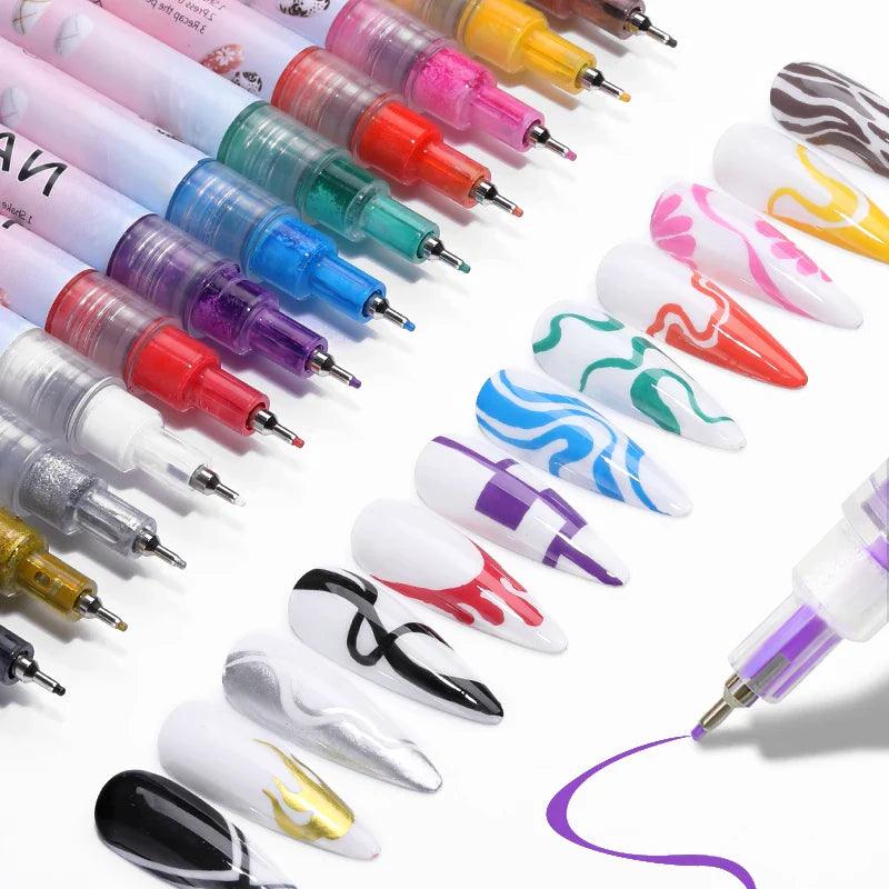 Gel Nail Art Pen Set: Precision Brush Marker for Manicure Art