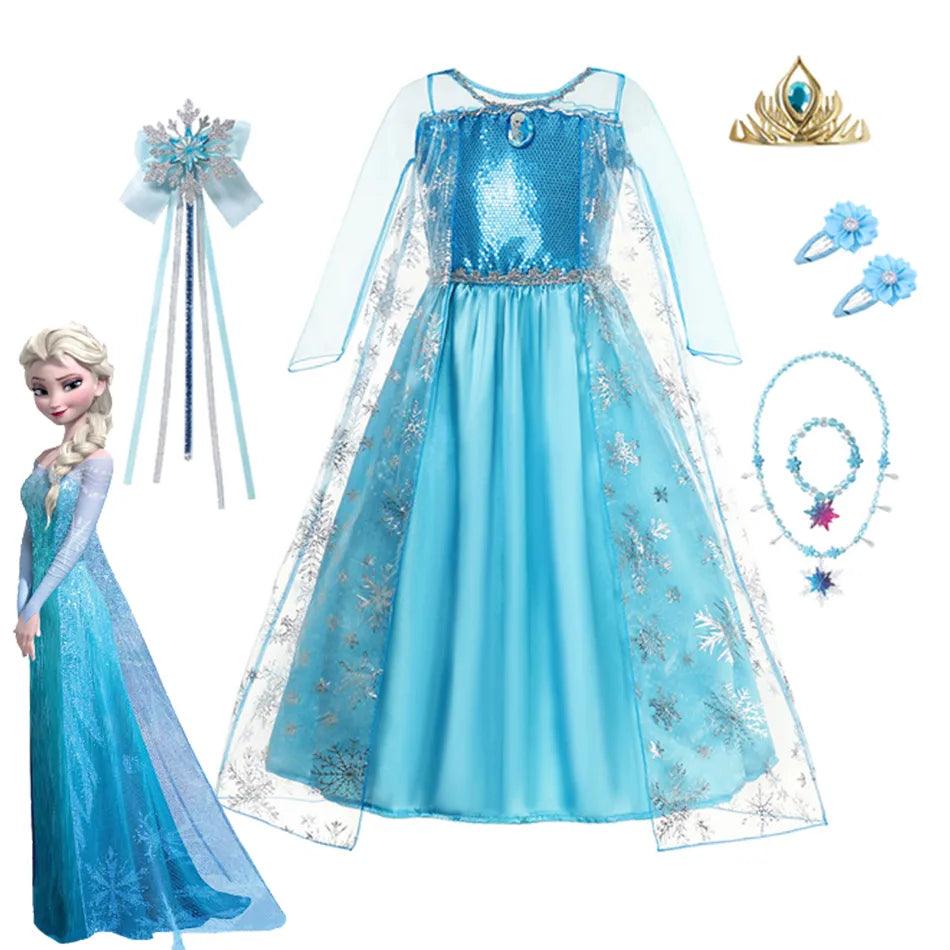 Enchanting Snow Queen Elsa Princess Dress for Girls - 2023 Carnival Costume  ourlum.com   