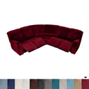 7-Piece L Shape Velvet Stretch Recliner Sofa Covers Set