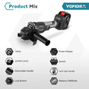 Yofidra 125mm Brushless Angle Grinder 3 Gears Cordless Efficient Wood Cutting Polishing Power Tool  For Makita 18V Battery  ourlum.com   