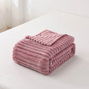 1pc Solid Color Flannel Blanket Soft Warm Throw for Travel