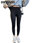 BIVIGAOS High-Waisted Shark Leggings for Women - Black Sports Fitness Pants  ourlum.com   