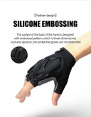 Summer Half-Finger MTB Cycling Gloves Black Liquid Silicone