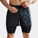 2024 Summer New Camo Running Double Layer Shorts for Men