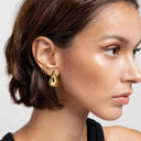 Vintage Gold Teardrop Earrings: Elegant Dome Design Piece