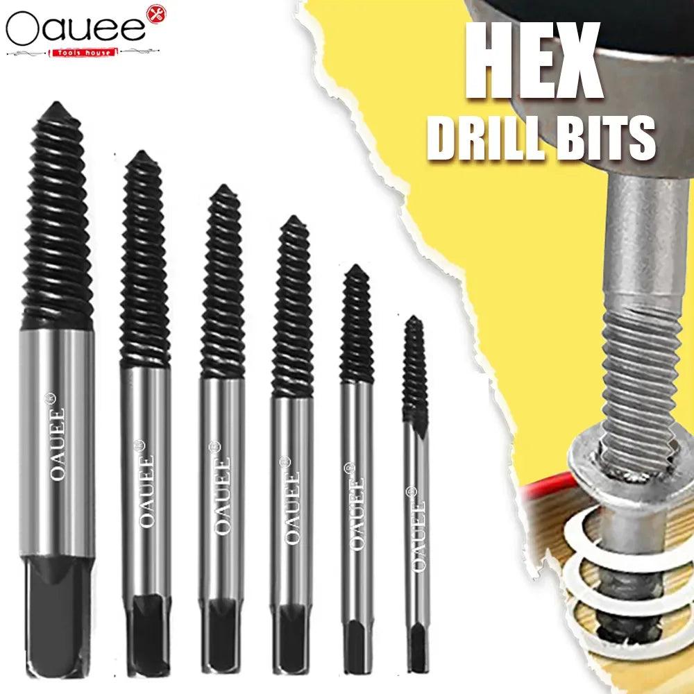 Hex Screw Extractors Set: Quick Rusted Screw Remover Kit High Carbon Steel  ourlum.com   