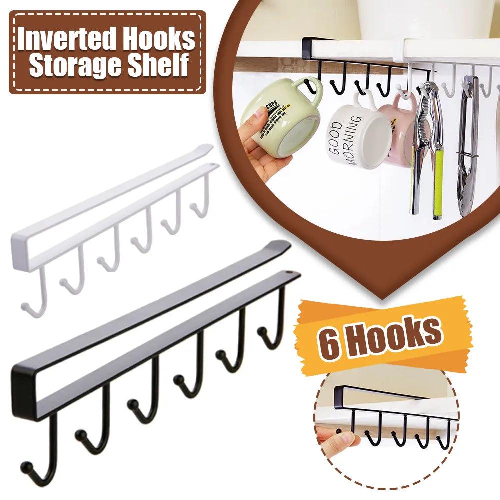 Iron Hanging Storage Hook Rack for Kitchen Wardrobe Cupboard - Stylish & Durable Storage Solution  ourlum.com   