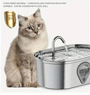 3.5L Large Capacity Pet Water Dispenser Automatic Stainless Steel Cat Water Fountain with LED Lighting