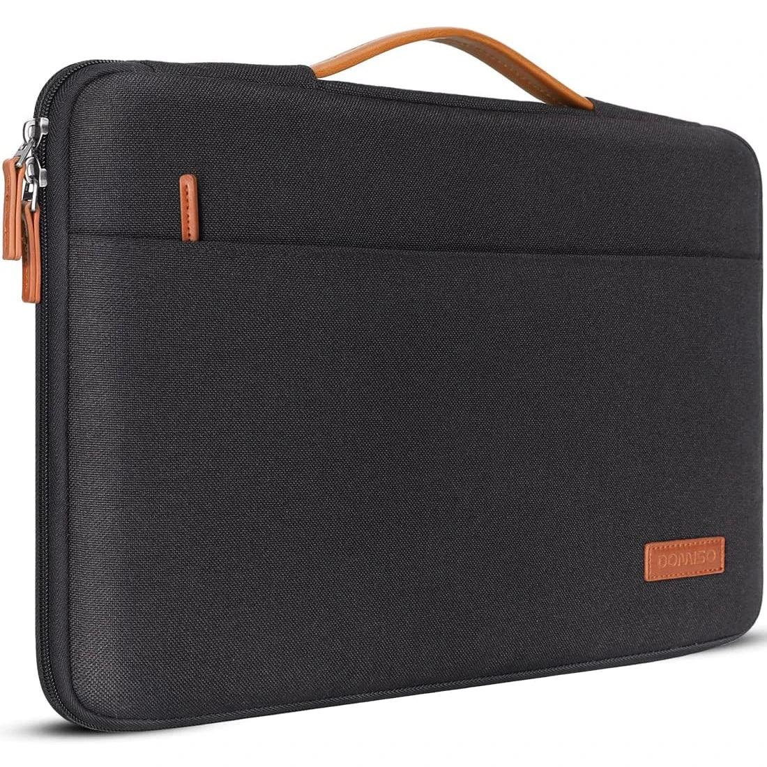 DOMISO Laptop Sleeve Case: Stylish Water-Resistant Briefcase for Laptops  ourlum.com black 10-inch 