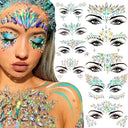 3D Sexy Face Tattoo Stickers Temporary Tattoos Glitter Fake Tattoo Rhinestones Masquerade for Women Party Face Jewels Tattoo  ourlum.com   