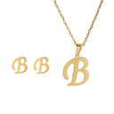 Fashion Stainless Steel Alphabet Initial Necklace Set For Women