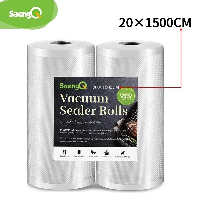 saengQ Sous Vide Vacuum Sealer Rolls 12/15/20/25/30cm*1500cm Kitchen Food Storage Bags  ourlum.com   
