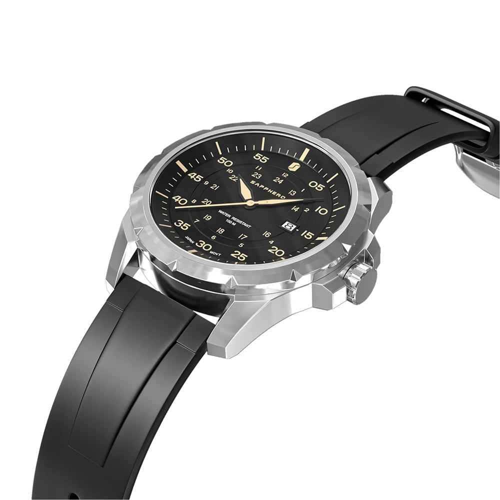 SAPPHERO Men's Waterproof Quartz Wristwatch with Silicone Strap  OurLum.com   