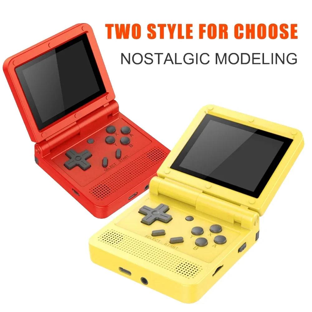 V90 Retro Handheld Folding Game Console 3.0-Inch IPS LCD Screen 1020mAh Rechargeable Battery Built-in 15000 Video Games 64GB  ourlum.com   