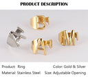 Fashion Stainless Steel Letter Initial Ring For Couples