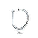 1PC 316L Stainless Steel Double Spiral Nose Hoop Ring